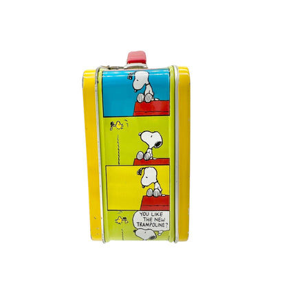 Vintage Hallmark Peanuts Metal Lunch Box Charlie Brown Snoopy Yellow 6"x5"x3"