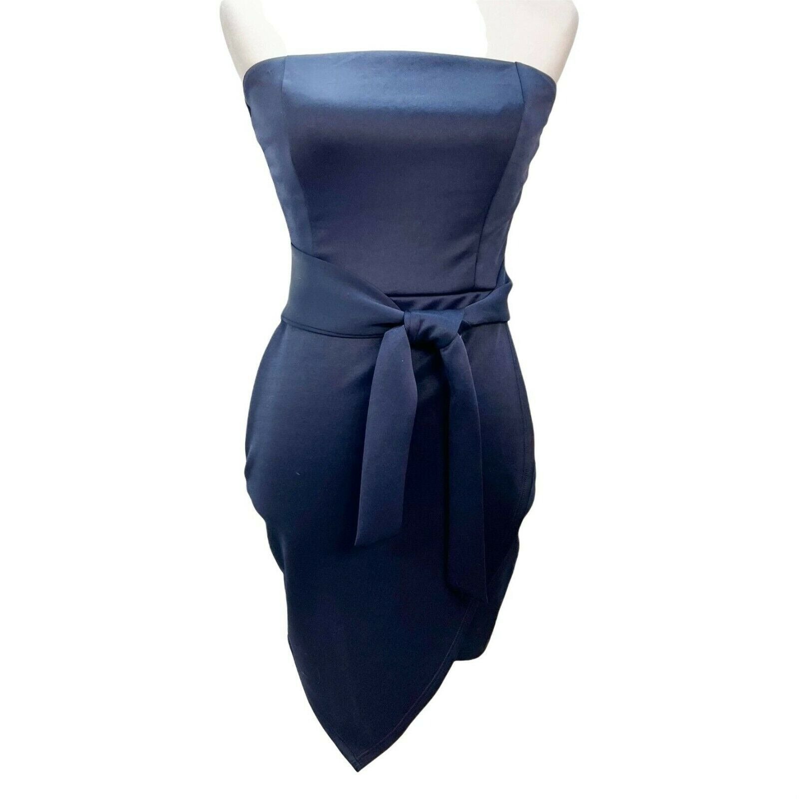 charlotte russe dresses Small Dark Blue Strapless Evening Party Dress NWT waist tie Ann Taylor | Dresses size:12 Yrs LB tagging