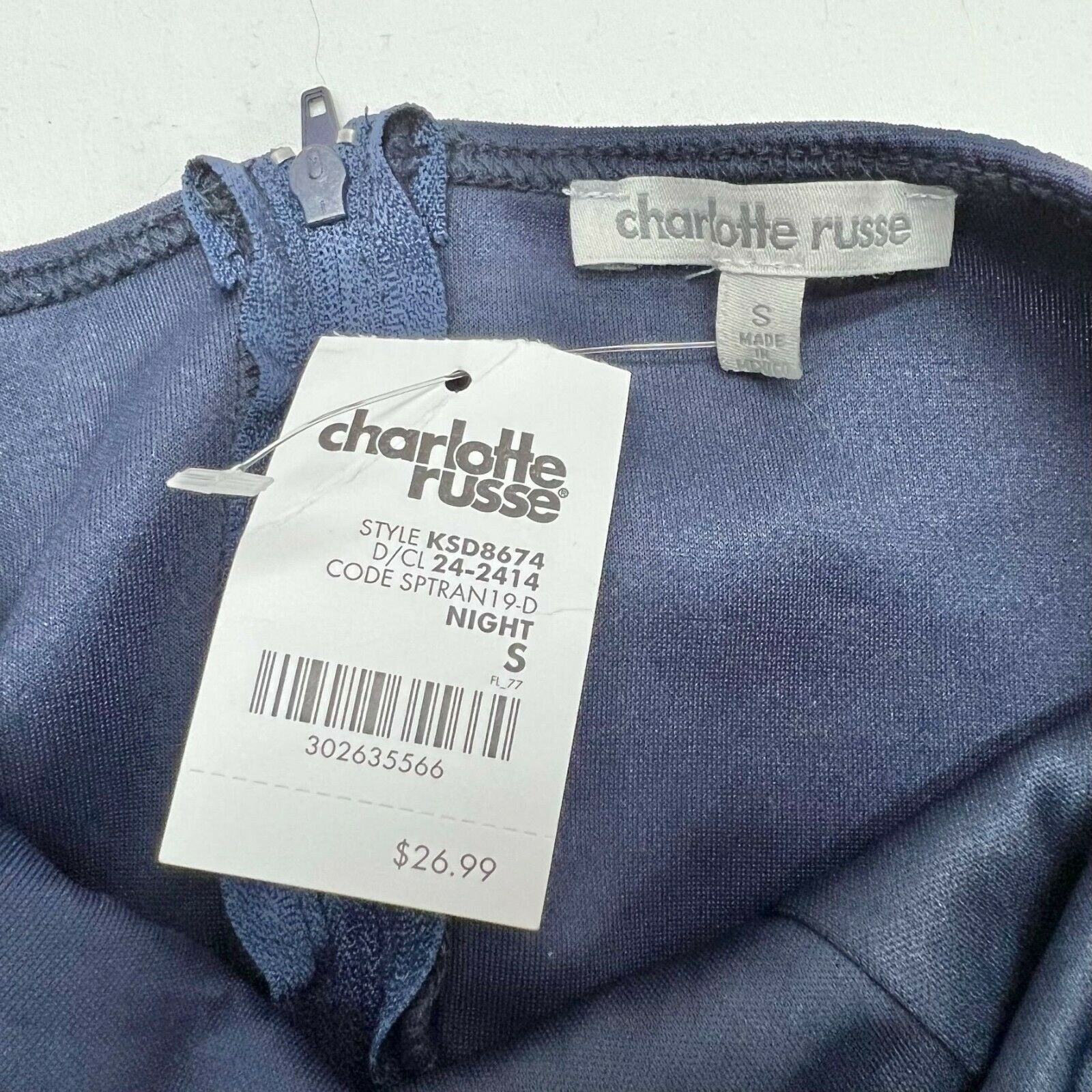 Charlotte Russe Small Dark Blue Strapless Evening Party Dress NWT Tiffany's Treasures and Trinkets Charlotte Russe Small Dark Blue Strapless Evening Party Dress NWT Tiffany's Treasures and Trinkets