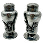 Vtg Forbes Silver Co Druple Salt and Pepper Shakers Tulip Motif Collectible 3 in
