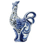 Decorative Blue and White Ceramic Rooster Figurine 10 x 6.5 Farmhouse Kitchen