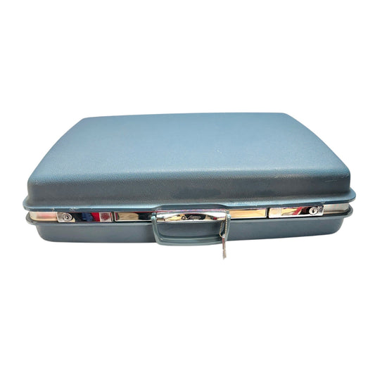 Samsonite Aspen Vintage Blue Hardshell Suitcase With Key Chrome Accents Durable