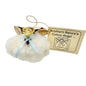 Southern Natures Cotton Angel Ornament Handcrafted w Blue Ribbon Christmas