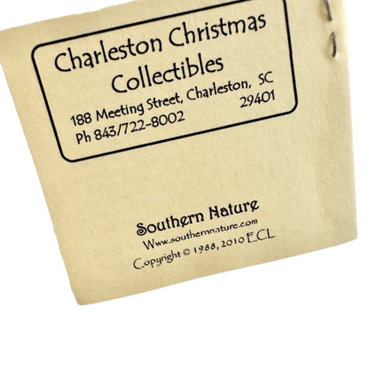 Southern Natures Cotton Angel Ornament Handcrafted w Blue Ribbon Christmas