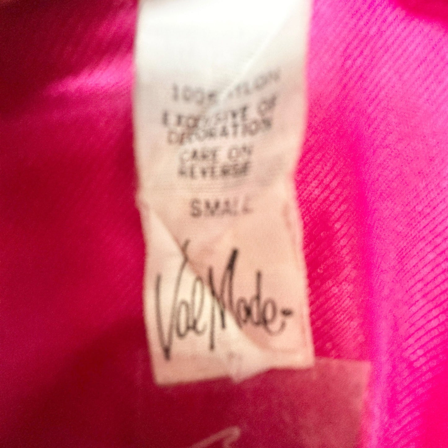Val Mode Nightgown Womens Small Hot Pink Spaghetti Straps Lace Sheer 56" Length