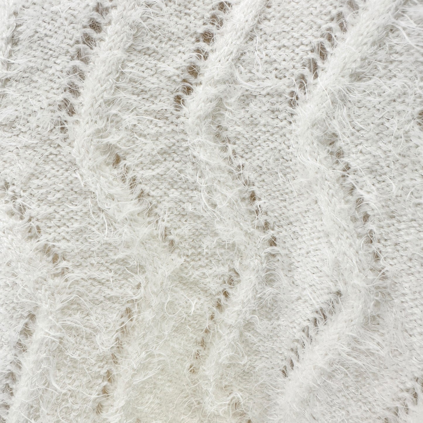 Ellos Tunic Sweater Womens 1X 22-24 Cream Chevron Knit Lightweight LS V Neck