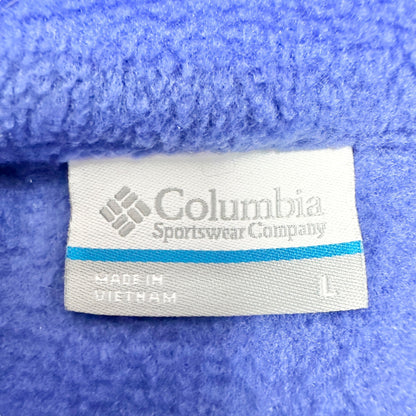 Columbia Fleece Jacket Womens L Blue Full Zip Cozy Warm Lightweight Polyester