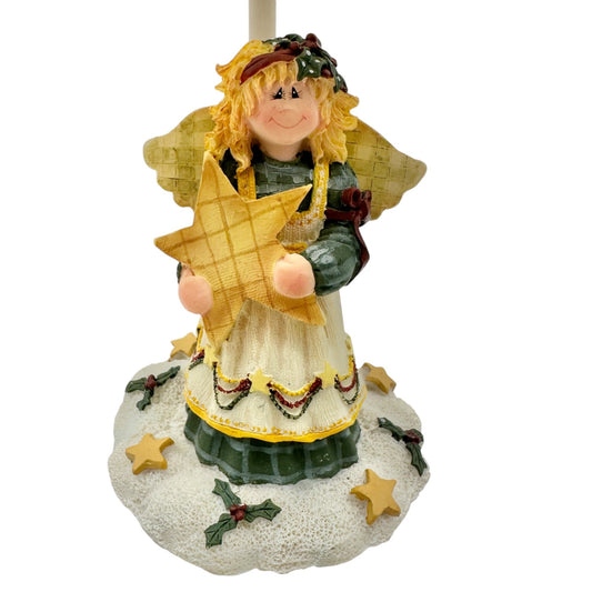 Angel Table Lamp Figurine By Crazy Mountain With Glittered Shade Festive Design