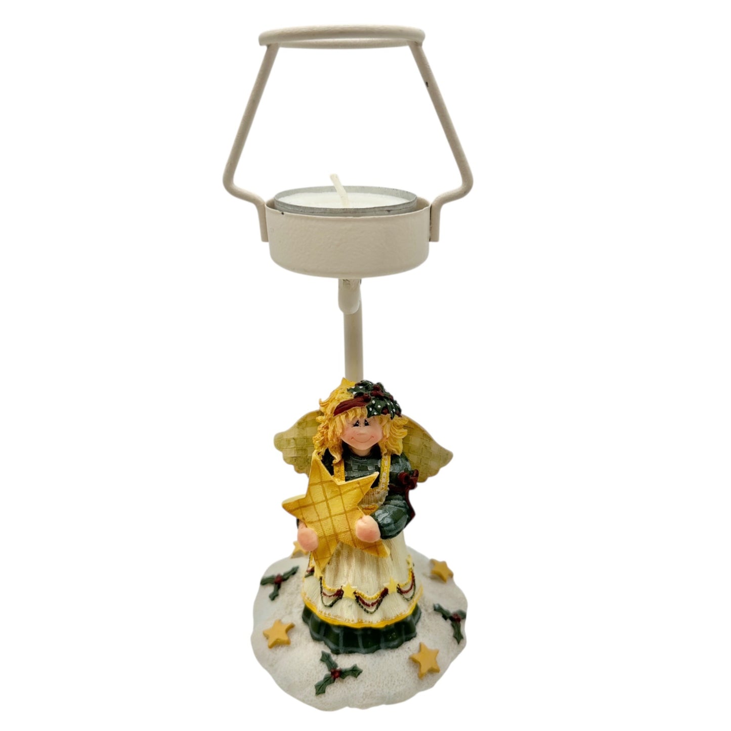 Angel Table Lamp Figurine By Crazy Mountain With Glittered Shade Festive Design