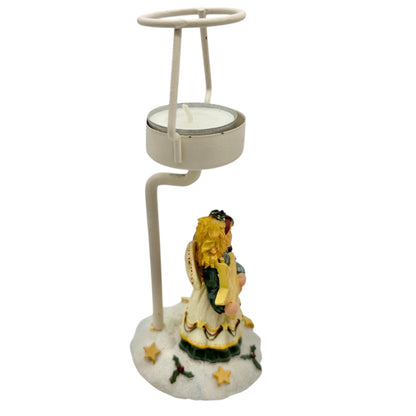 Angel Table Lamp Figurine By Crazy Mountain With Glittered Shade Festive Design