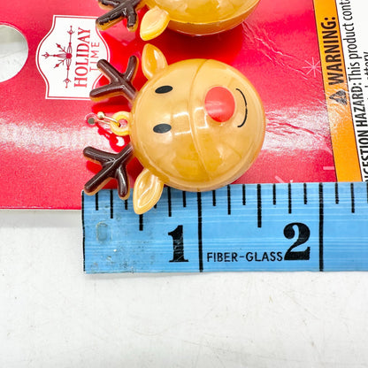 Holiday Time Earrings Pierced Light Up Rudolph 1.5 inch drop Brown NIP