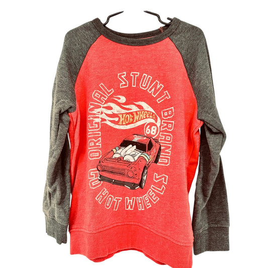 Jumping Beans Hot Wheels Sweatshirts Boys 8 Original Stunt Brand Red Gray Raglan