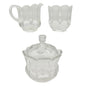 Michigan No 15077 3 Pc Clear Glass Childrens Tableware Set Creamer Sugar Spooner