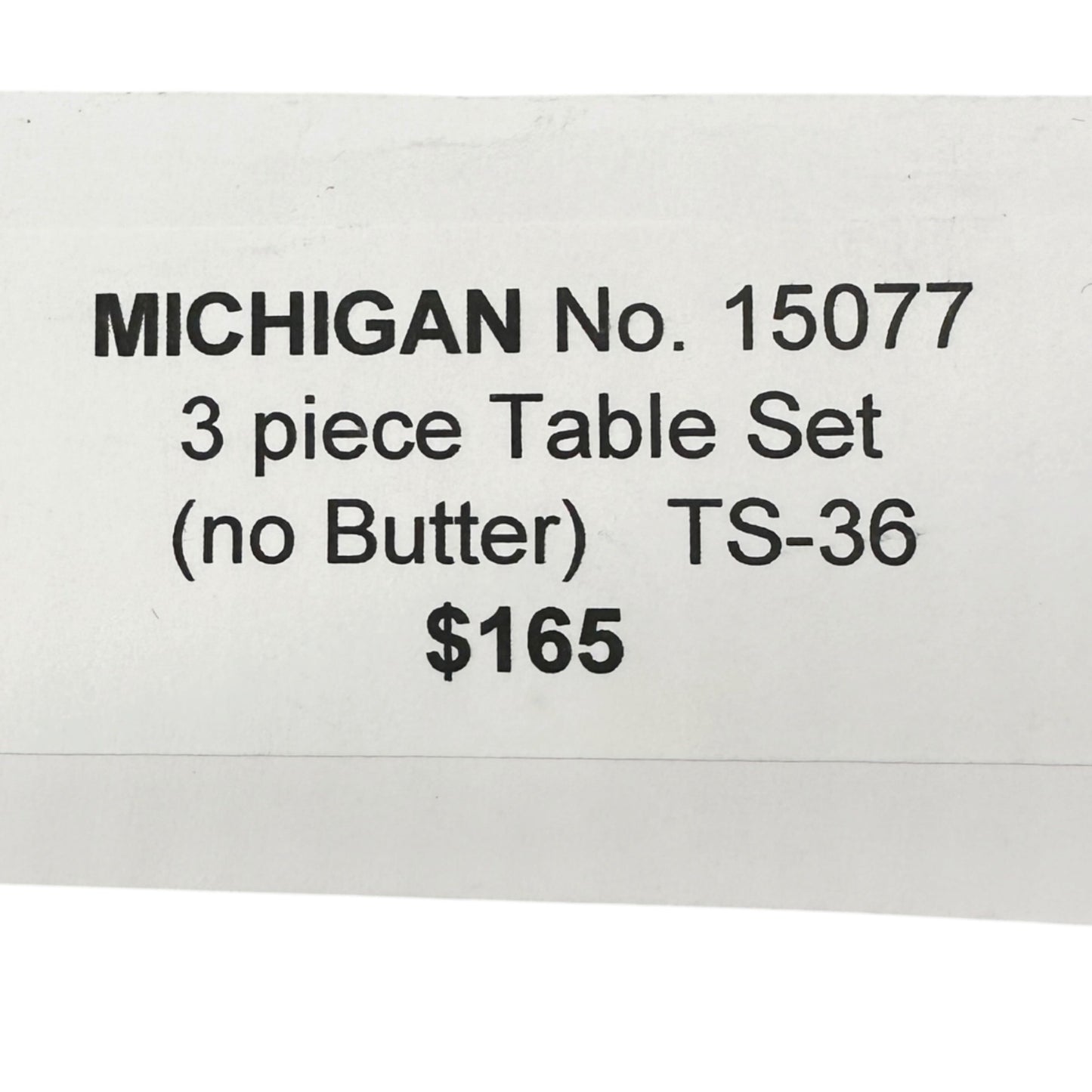 Michigan No 15077 3 Pc Clear Glass Childrens Tableware Set Creamer Sugar Spooner