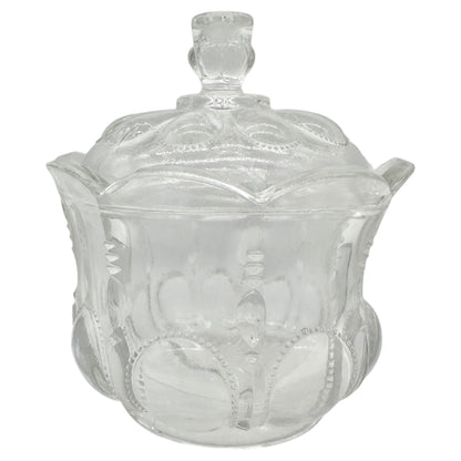 Michigan No 15077 3 Pc Clear Glass Childrens Tableware Set Creamer Sugar Spooner