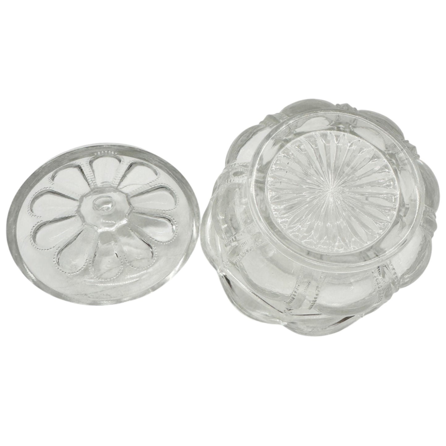 Michigan No 15077 3 Pc Clear Glass Childrens Tableware Set Creamer Sugar Spooner
