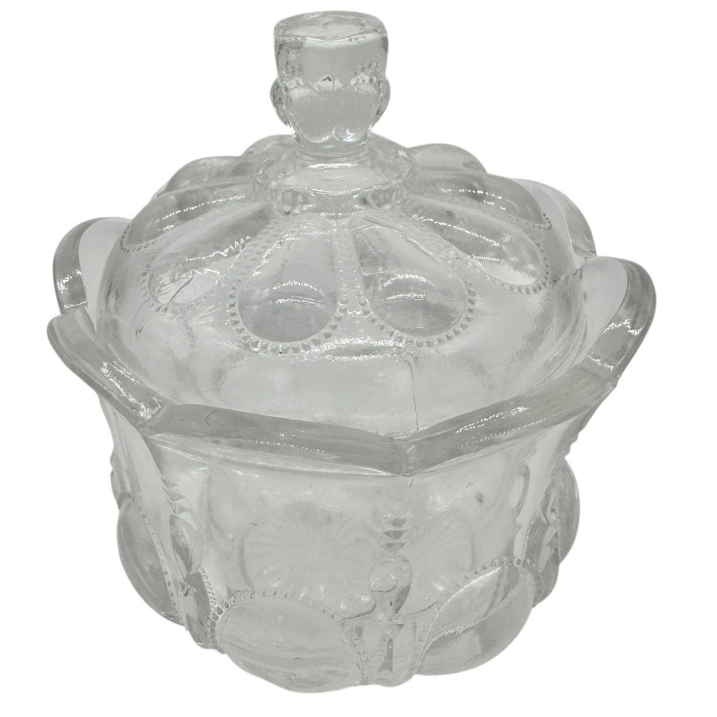 Michigan No 15077 3 Pc Clear Glass Childrens Tableware Set Creamer Sugar Spooner
