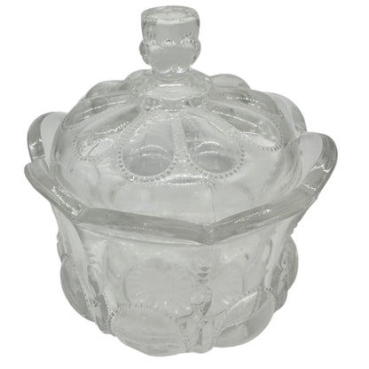 Michigan No 15077 3 Pc Clear Glass Childrens Tableware Set Creamer Sugar Spooner
