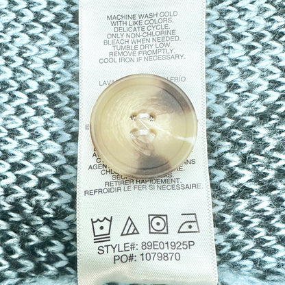 Cardigan Sweater Womens 2X Blue Black Leopard Print Acrylic by C&C California