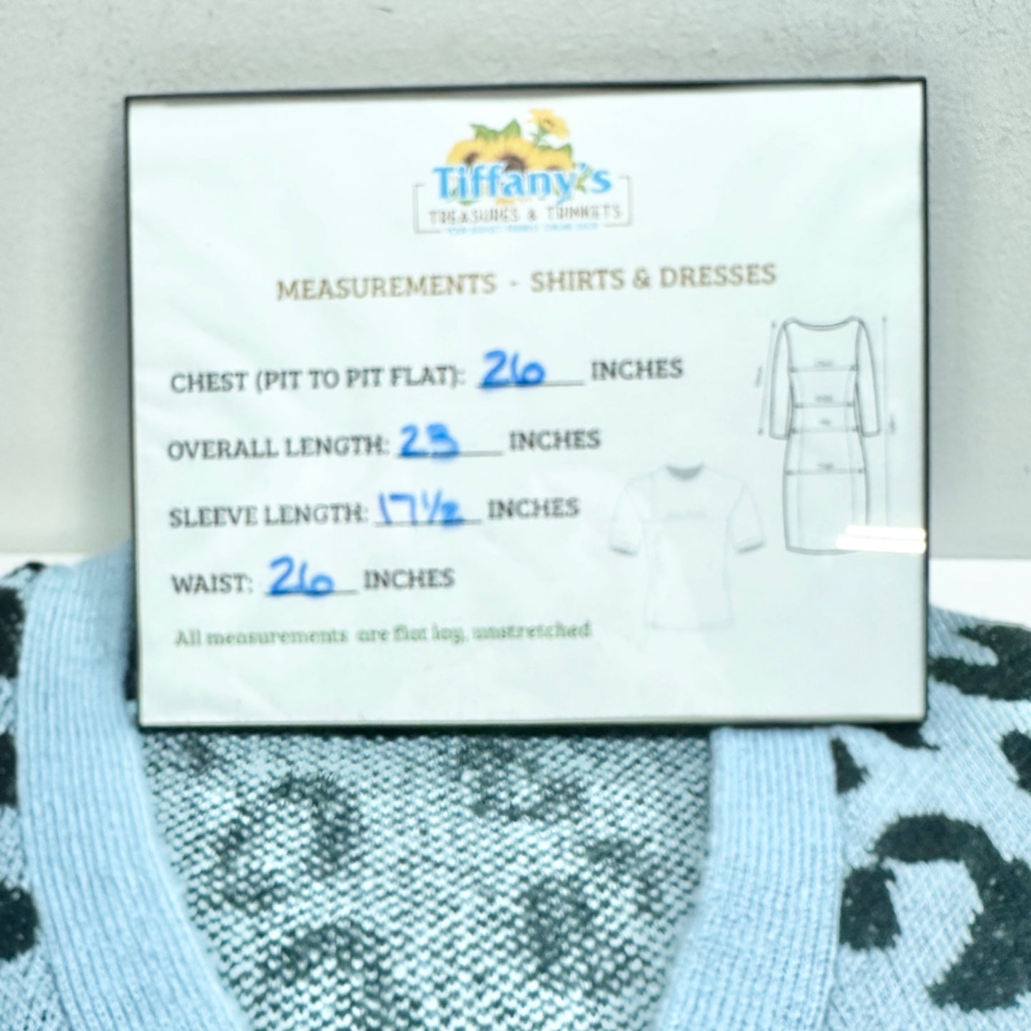 Cardigan Sweater Womens 2X Blue Black Leopard Print Acrylic by C&C California