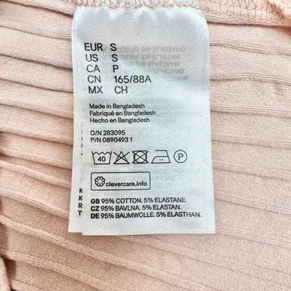 Divided Ribbed Pink Mini Slip Dress Womens Small With Spaghetti Straps H&M