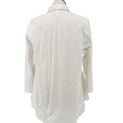 Just Jill Button-Up Shirt Womens XL White Corduroy Cotton LS Collared Loose Fit