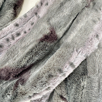 Collection Eighteen Faux Fur Scarf Gray and Black 66 inches Long Luxurious