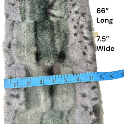 Collection Eighteen Faux Fur Scarf Gray and Black 66 inches Long Luxurious