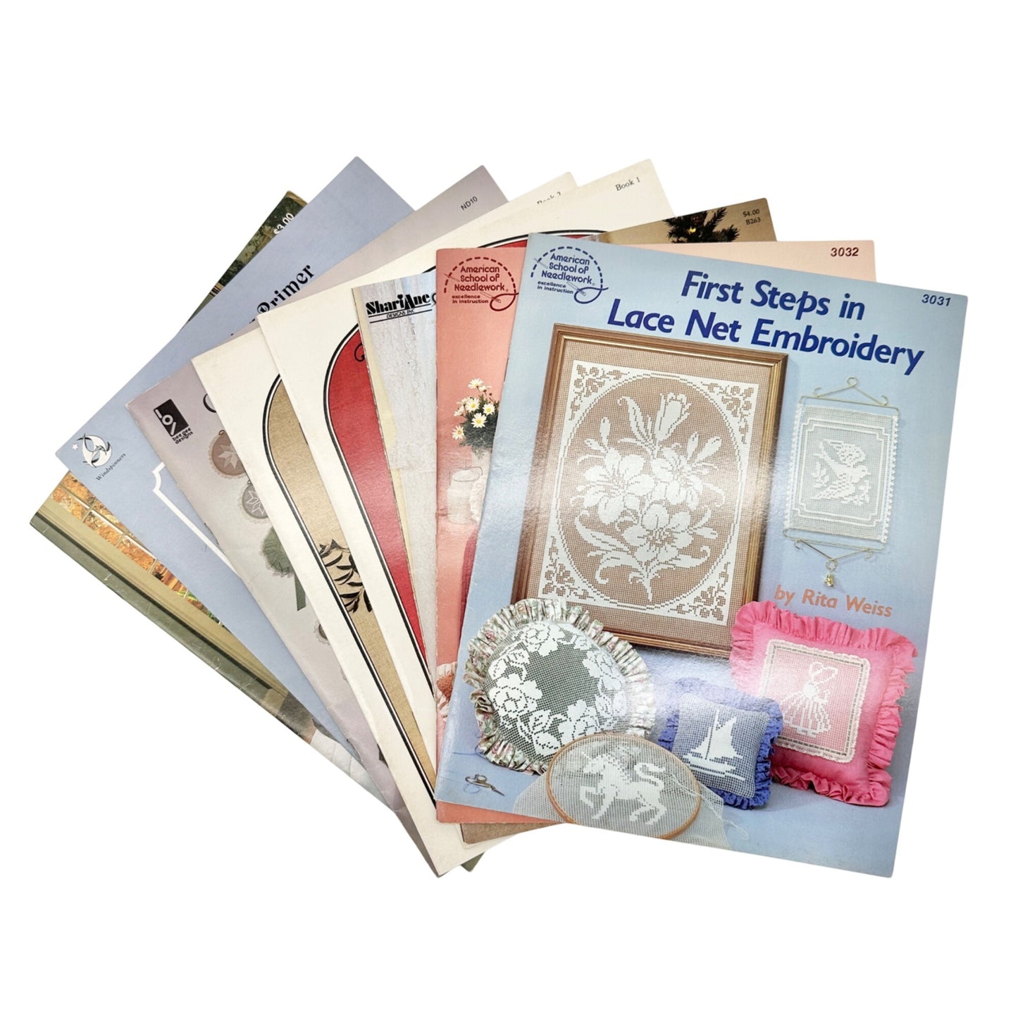 Vintage 1984 Lot of 8 Lace Embroidery and Net Darning Pattern Craft Books
