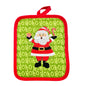 Christmas Potholder 8 inch Red Green Santa Clause NWOT