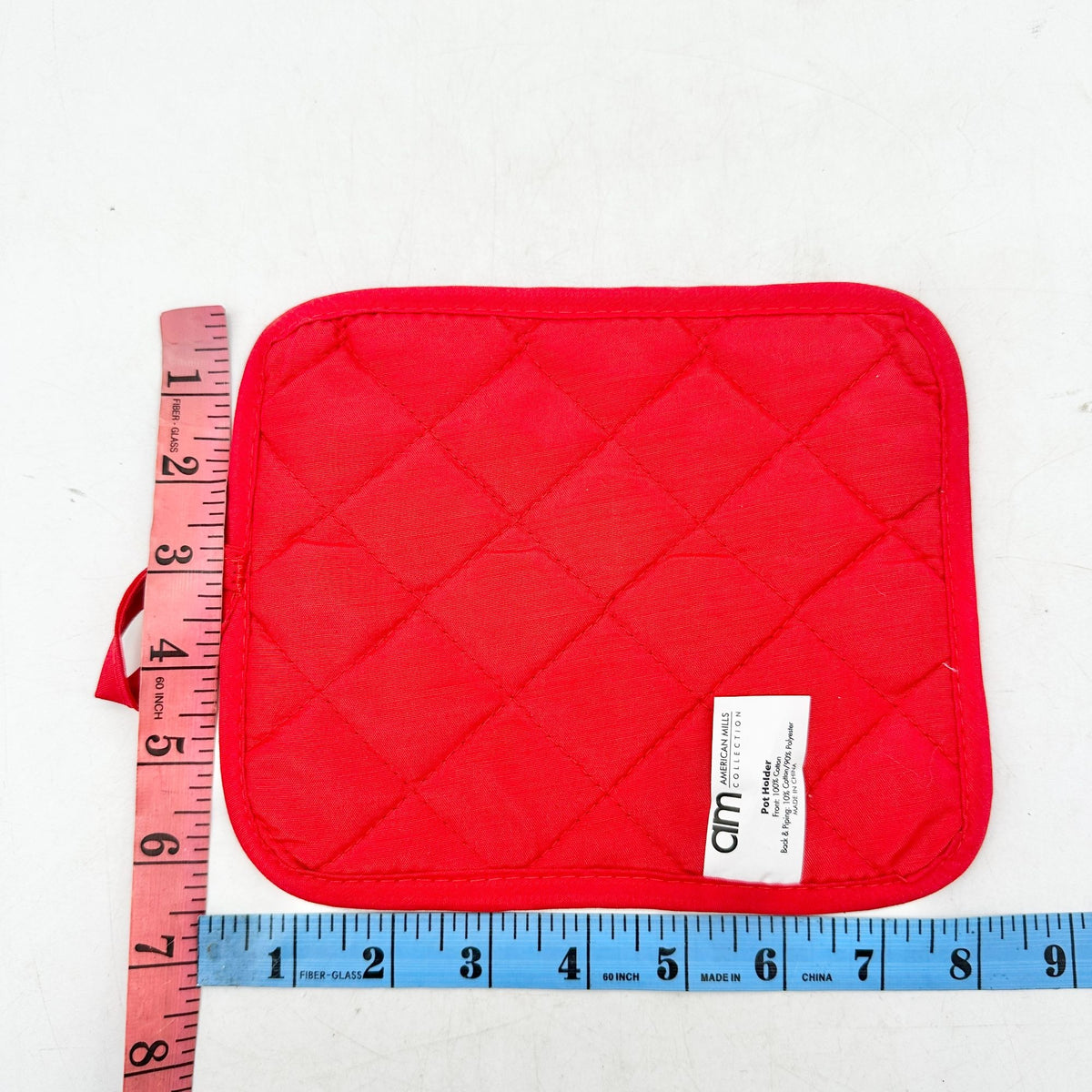 Christmas Potholder 8 inch Red Green Santa Clause NWOT