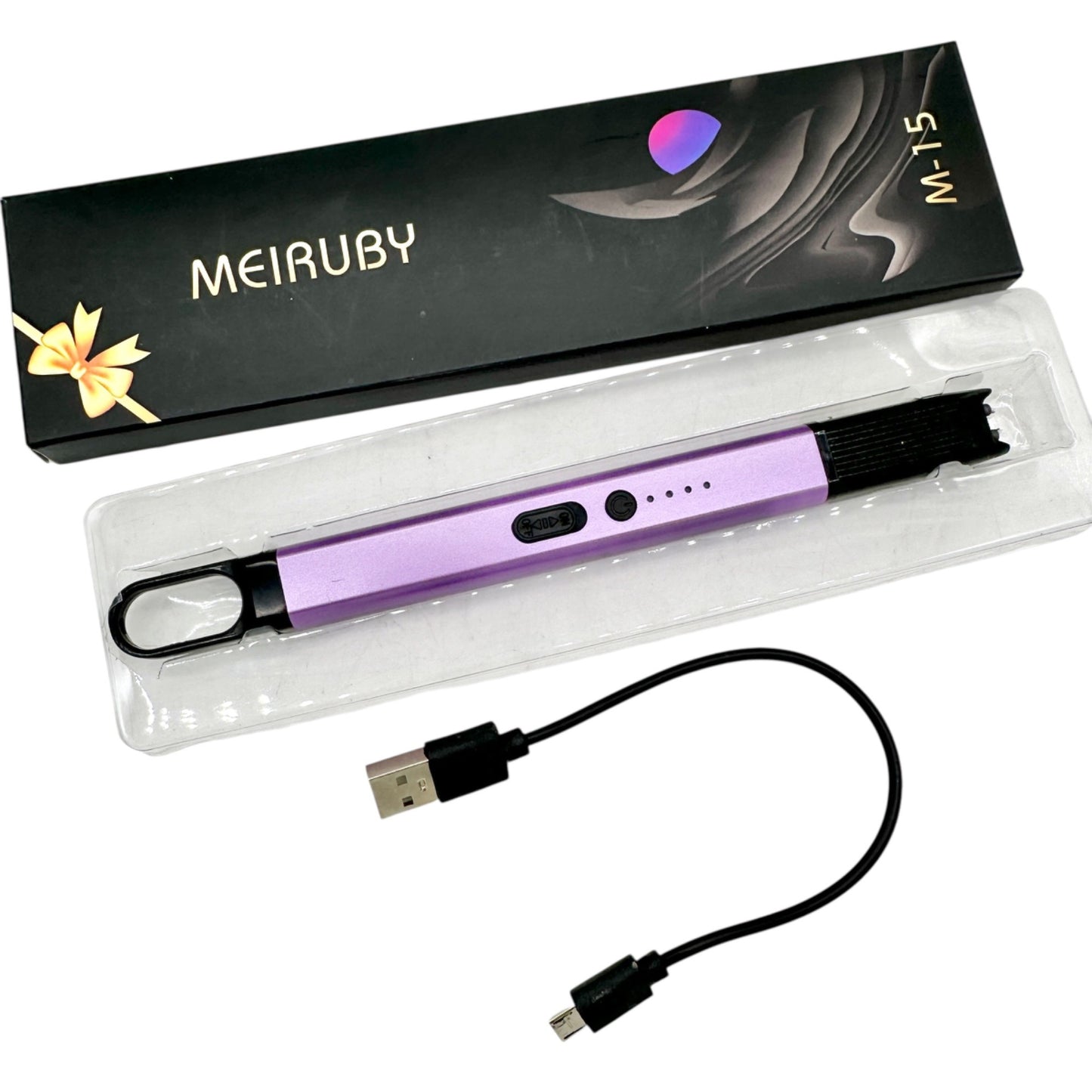 Meiruby M-15 USB Electric Rechargeable Arc Lighter Windproof Flameless Purple