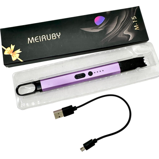 Meiruby M-15 USB Electric Rechargeable Arc Lighter Windproof Flameless Purple