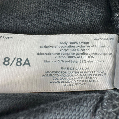 Carters Kids Shorts Boys Size 8/8A Black Drawstring Cotton Shorts