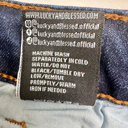 Womens Distressed Flare Jeans Size 16 Dark Wash Stretch Blend by Lucky & Blessed