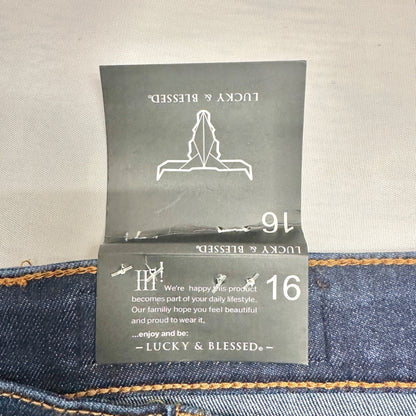 Womens Distressed Flare Jeans Size 16 Dark Wash Stretch Blend by Lucky & Blessed