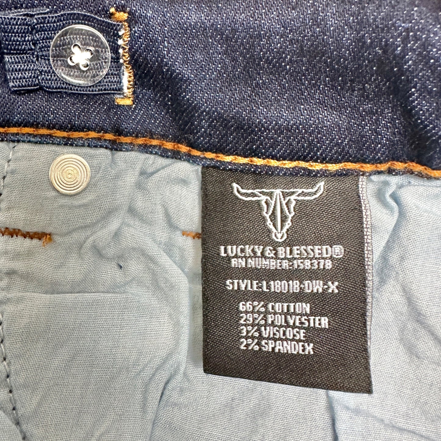 Womens Distressed Flare Jeans Size 16 Dark Wash Stretch Blend by Lucky & Blessed