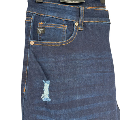 Womens Distressed Flare Jeans Size 16 Dark Wash Stretch Blend by Lucky & Blessed
