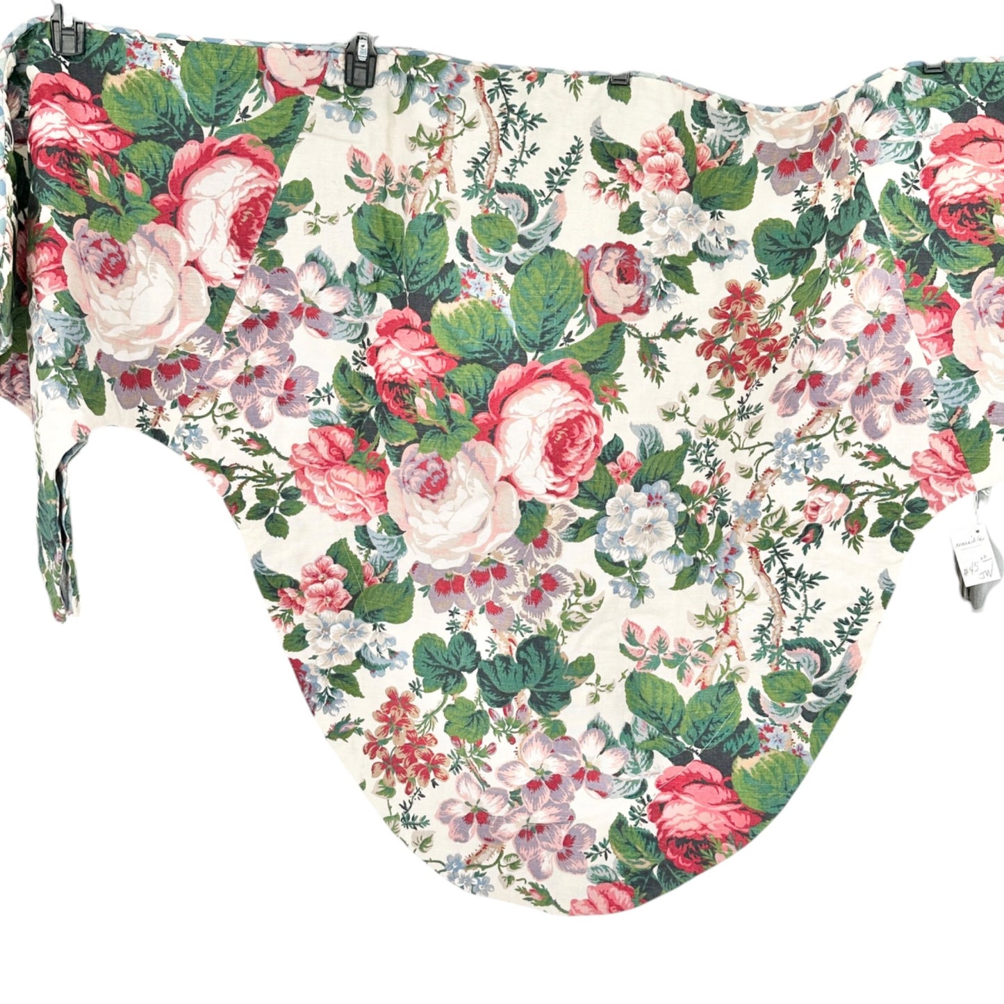 Austrian Valance Floral and Checkered Reversible 104 x 33 Edinburg Village Shop