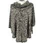 Leopard Print Cowl Neck Poncho Top With Button Details Size 2X By I.N. Studio