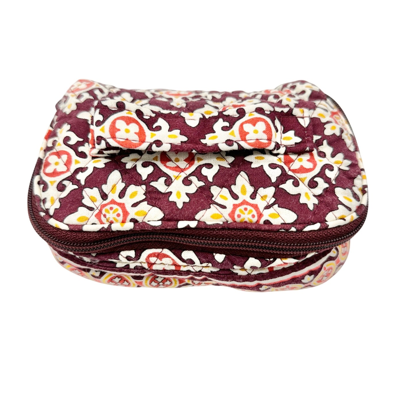 Vintage Vera Bradley Jewelry Case Medallion Pattern Fall 2006 Retired Burgundy