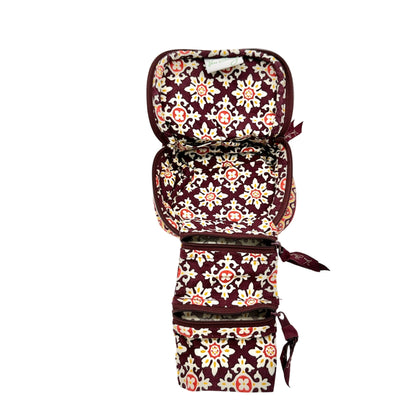 Vintage Vera Bradley Jewelry Case Medallion Pattern Fall 2006 Retired Burgundy