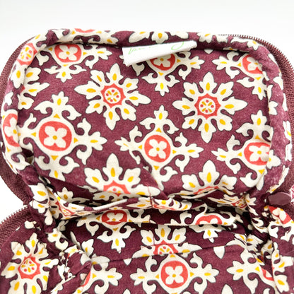 Vintage Vera Bradley Jewelry Case Medallion Pattern Fall 2006 Retired Burgundy