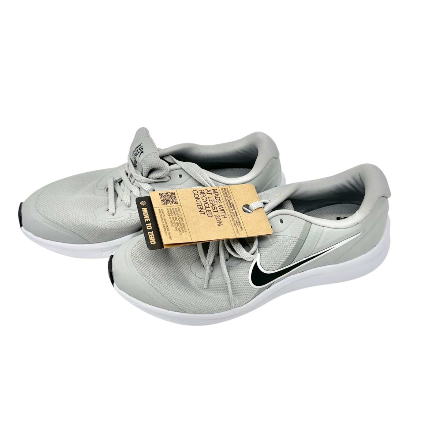 Nike Star Runner 2 Youth Running Shoes Gray White Size 6Y Lightweight Mesh Soft