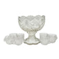 Rex Fancy Cut Punch Bowl With 7 Cups Childrens Tableware EAPG Clear Glass 4.5"H