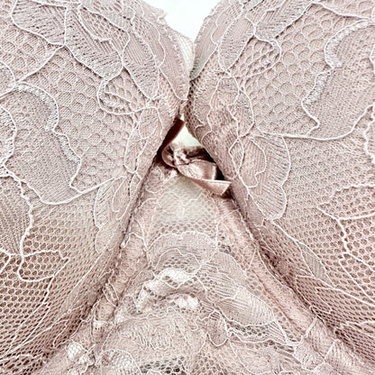 B Luxe Lace Push Up Underwire Bra 38C Padded With Adjustable Straps Blush Pink