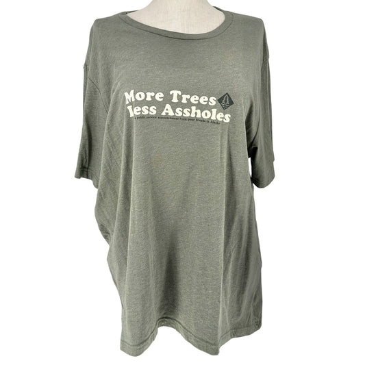 More Trees Less Assholes Alaska Graphic Tee 3XL Green Cotton Blend Bella+Canvas