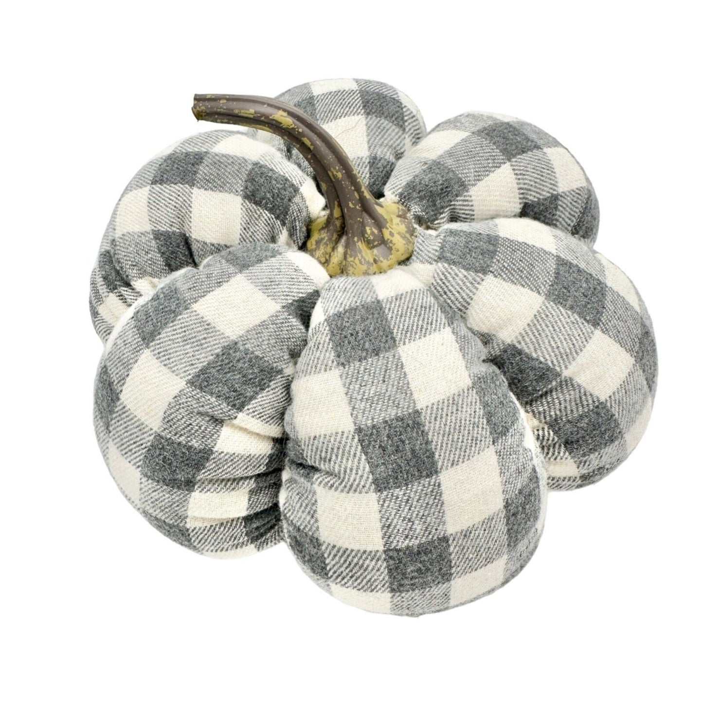 Kirkland's Harvest Collection Set 5 Pumpkins Black White Buffalo Check NWT