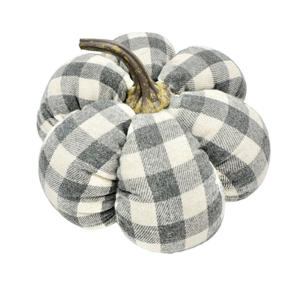 Kirkland's Harvest Collection Set 5 Pumpkins Black White Buffalo Check NWT