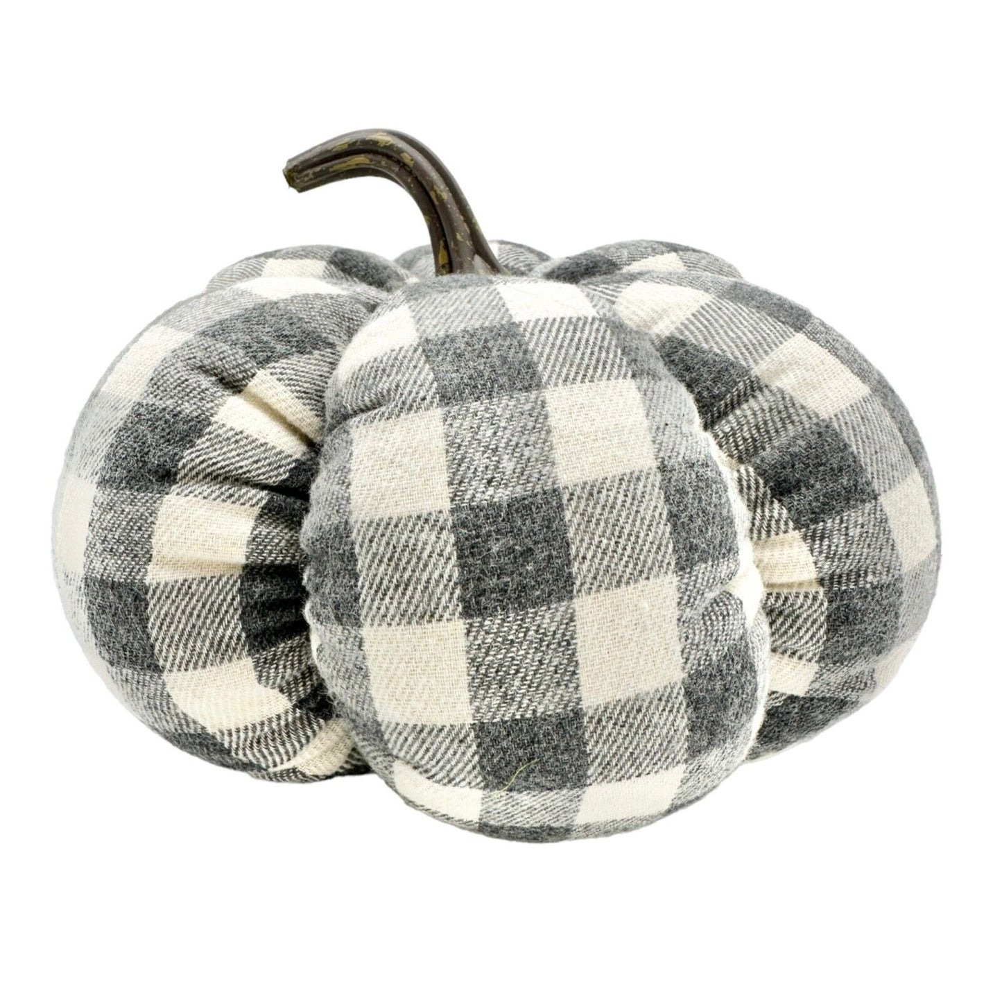 Kirkland's Harvest Collection Set 5 Pumpkins Black White Buffalo Check NWT